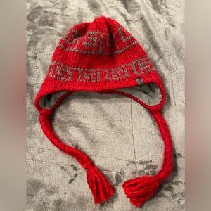The North face knitted unisex red winter hat